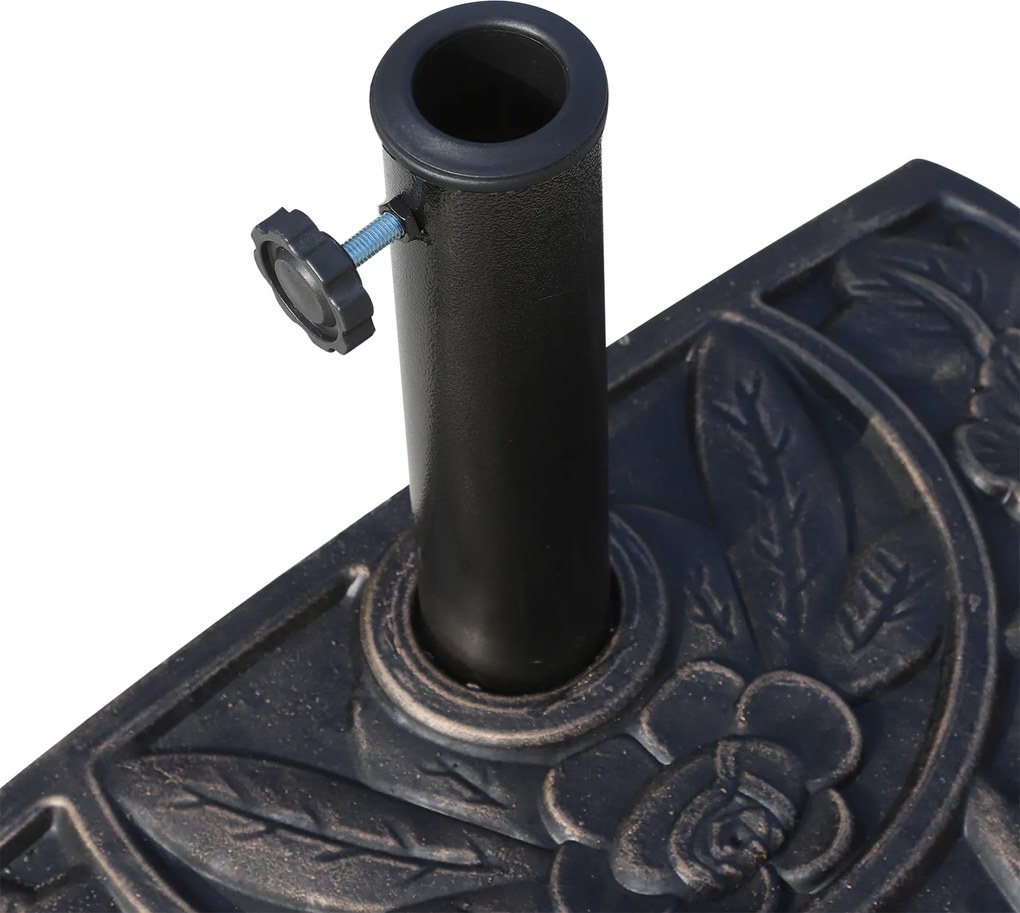 Outsunny Stojak do Parasola 50x31x33cm Podstawa Parasolowa Brązowa | Aosom PL