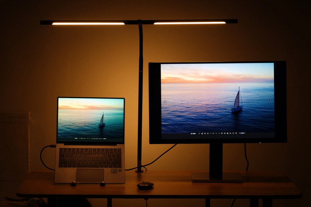 Lampa LED na biurko NOX, zacisk, pilot zdalnego sterowania