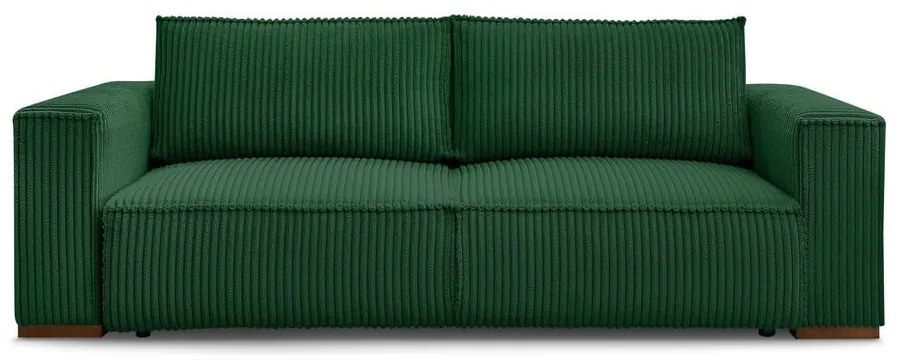 Zielona sztruksowa rozkładana/ze schowkiem sofa 244 cm Chelsea – Bobochic Paris