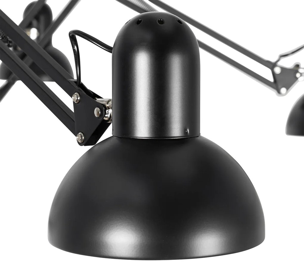 Industrialna lampa wisząca czarna 6-światłowa regulowana - Hobby SpinnePrzemysłowy Oswietlenie wewnetrzne