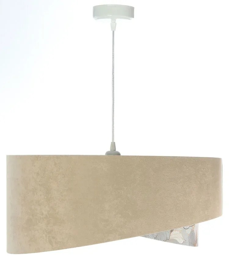 Ciemnobeżowa lampa wisząca welurowa L2-H83