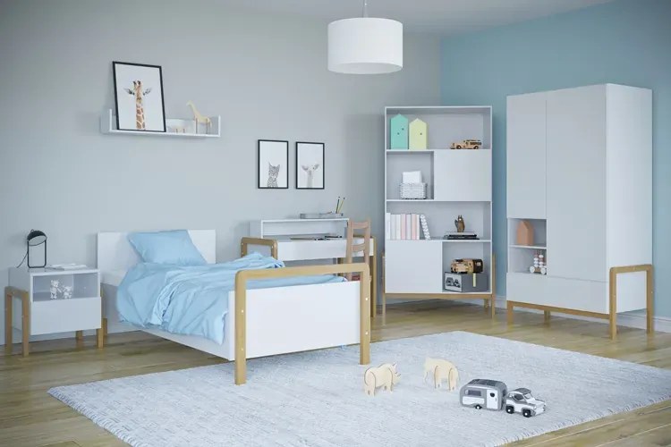 Białe nowoczesne łóżko dziecięce K3-L43