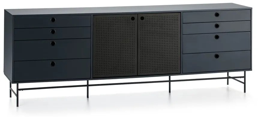 Czarno-niebieska komoda Teulat Punto, szer. 212 cm