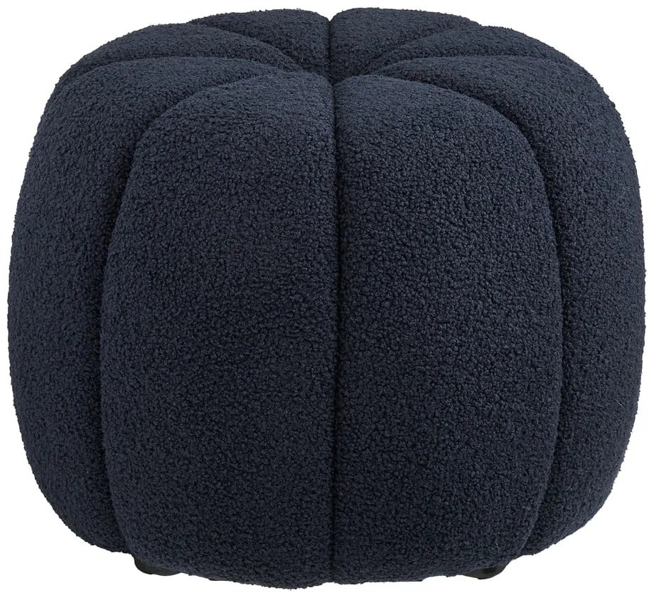 Ciemnoniebieski puf z materiału bouclé Paisley – House Nordic