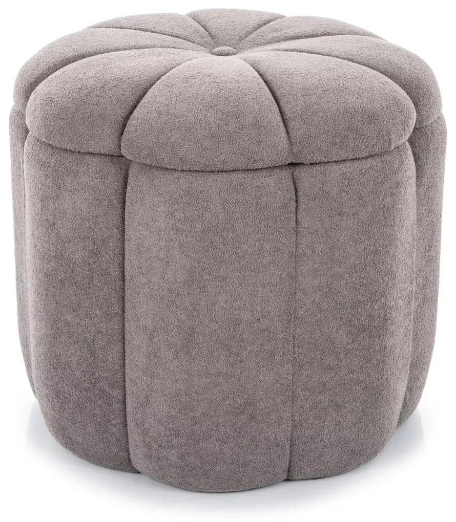 Szary taboret TUP z miejscem do przechowywania 45x45 cm