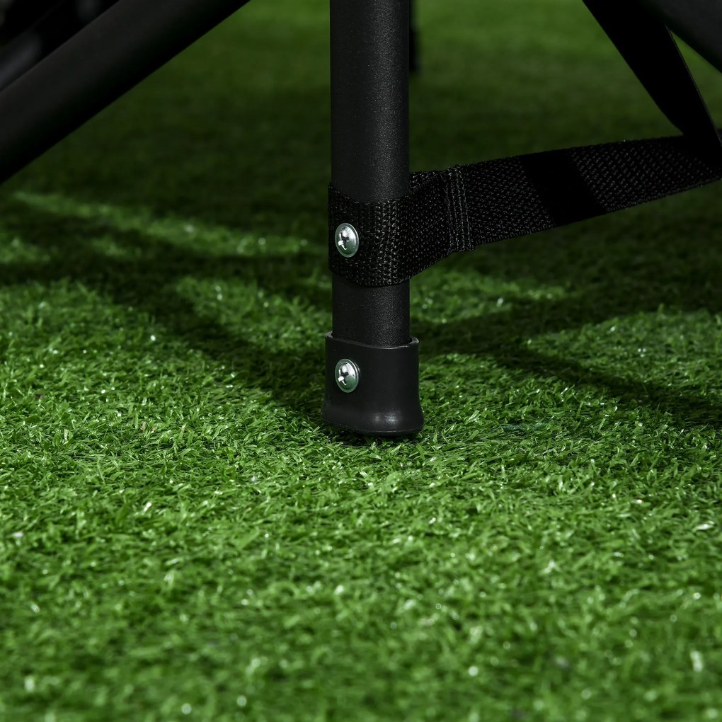 Outsunny Łóżko kempingowe z torbą i uchwytem na kubek Wygodny leżak na camping Czarny | Aosom PL