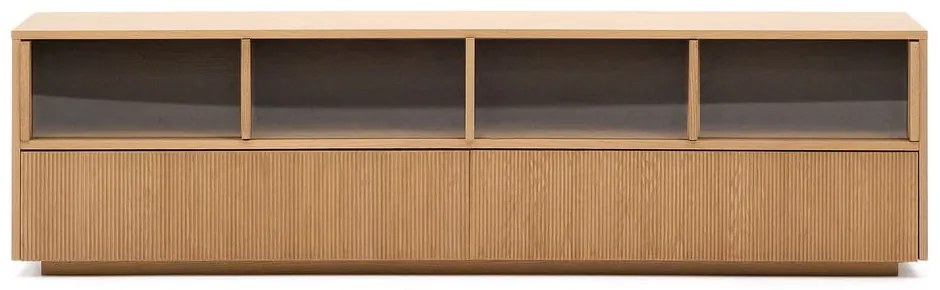 Szafka pod TV w dekorze dębu w naturalnym kolorze 200x54x40 cm Helvine – Kave Home