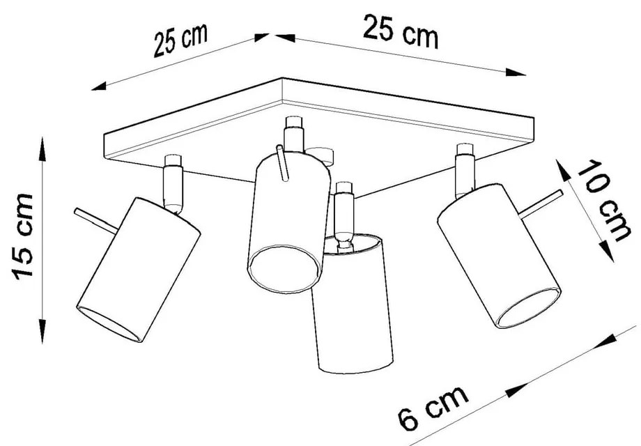 Czarna lampa sufitowa Nice Lamps Ethna 4