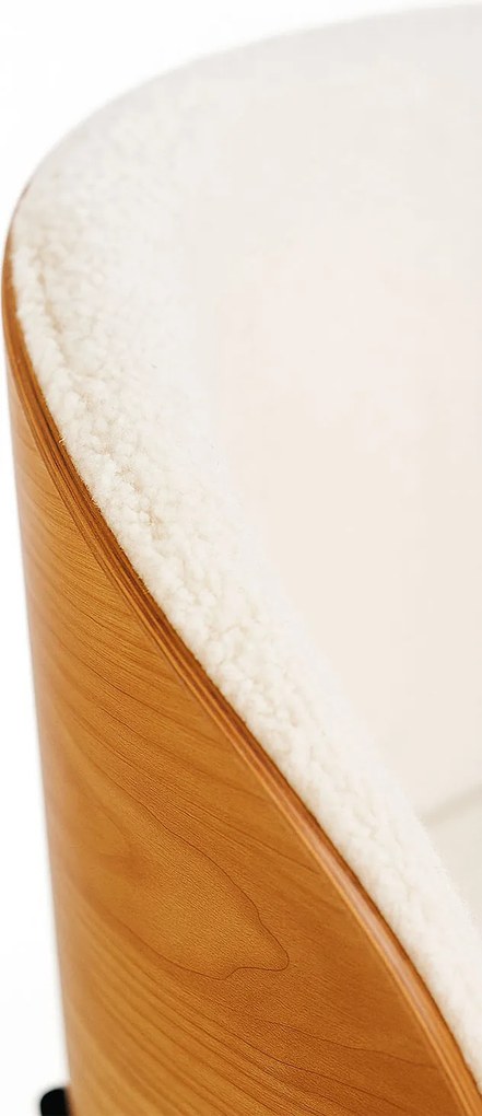 Zestaw 4 Krzese Glacia Biaa Tkanina z Tapicerowanym Drewnianym Oparciem