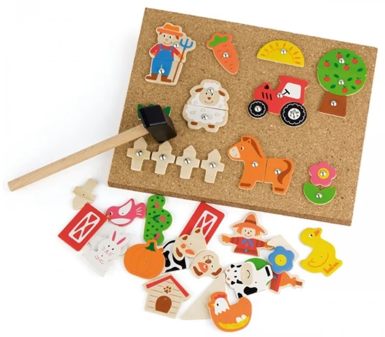 Przybijanka drewniana farma viga toys korkowa tablica