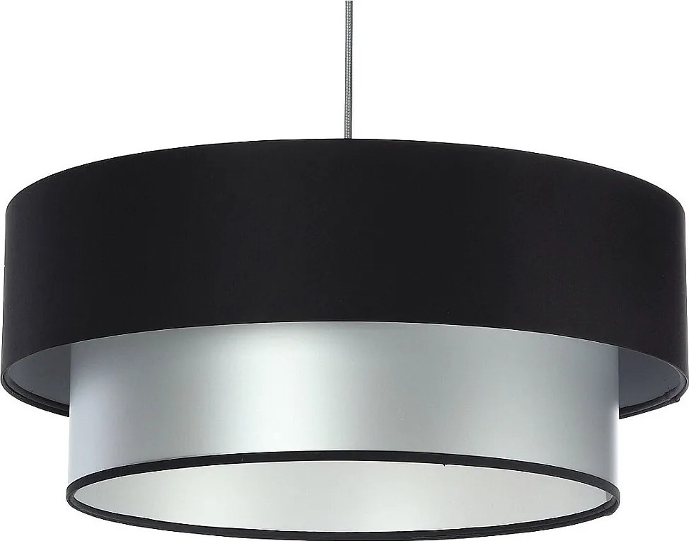 Lampa wisząca DOUBLE BLACK 40 srebrna/czarna