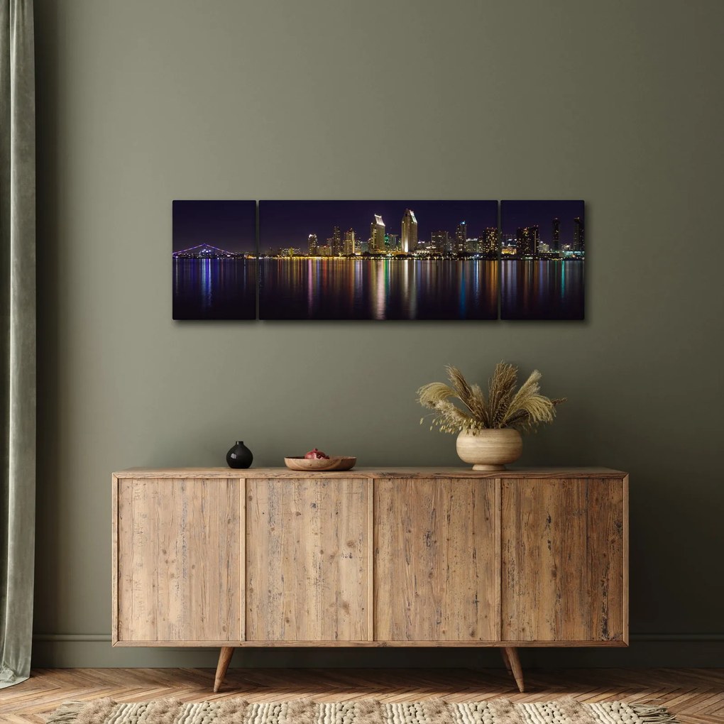Obraz miasta nocą (170x50 cm)