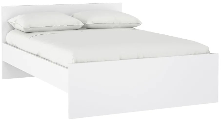 Białe łóżko dwuosobowe z płyty wiórowej bez stelaża 140x200 cm Naia – Tvilum