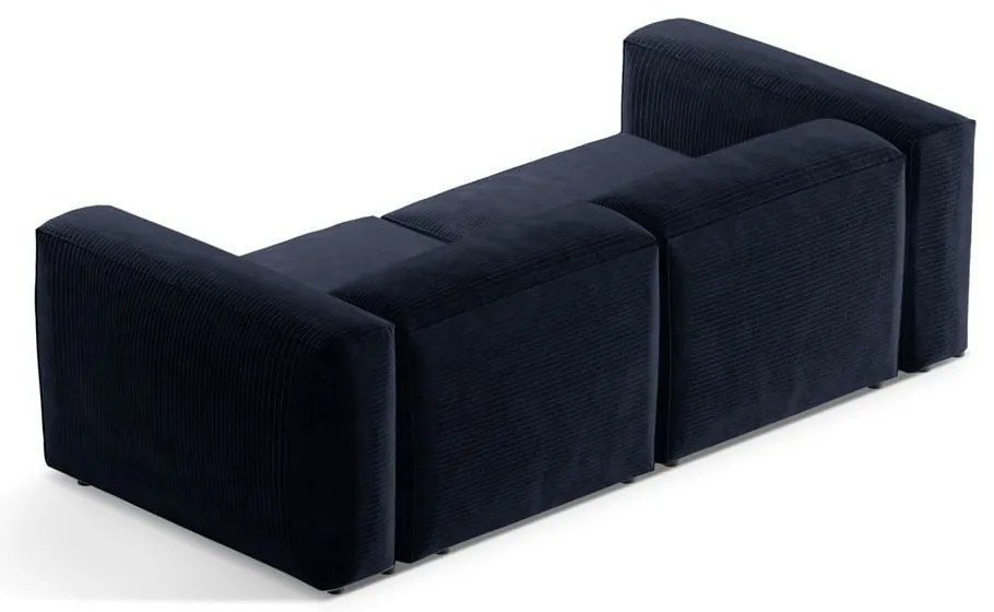 Ciemnoniebieska sztruksowa sofa 224 cm Bergamo – Cosmopolitan Design