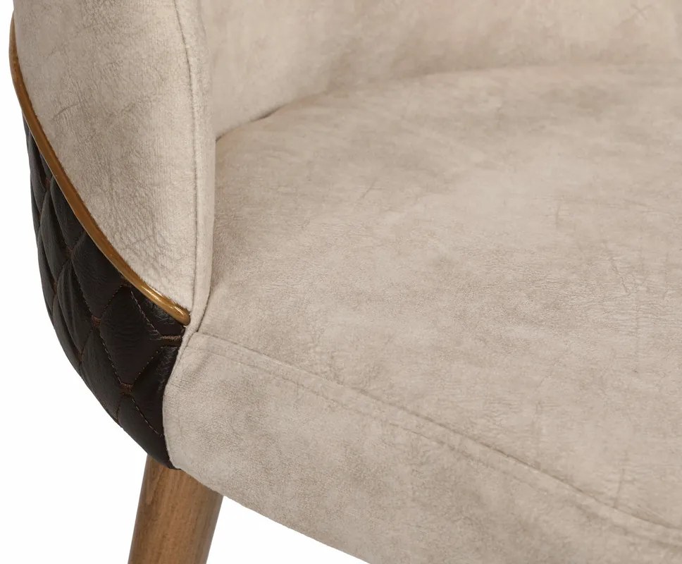 Zestaw krzeseł do jadalni Nova Cream and Walnut, 2szt., 2 szt.