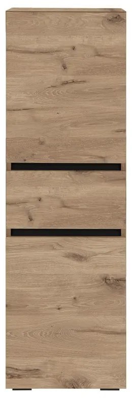 Wysoka wąska szafka łazienkowa w dekorze dębu 38x130 cm Wisla – Støraa