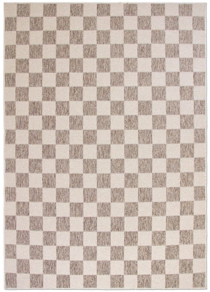 Dywan zewnętrzny Ereon kratka kremowo-beżowa 160 cm x 220 cm