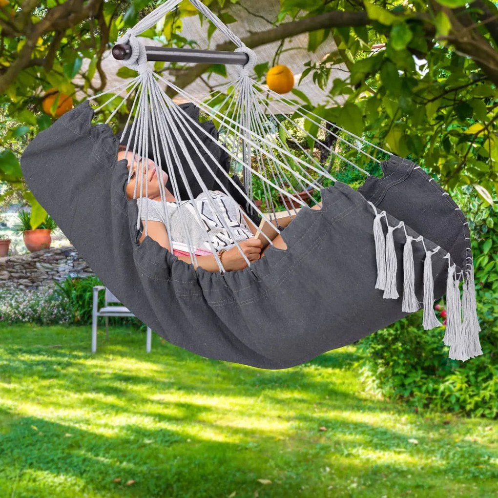 Wiszące krzesło MANDY 170x100x150cm, ciemnoszare Detex