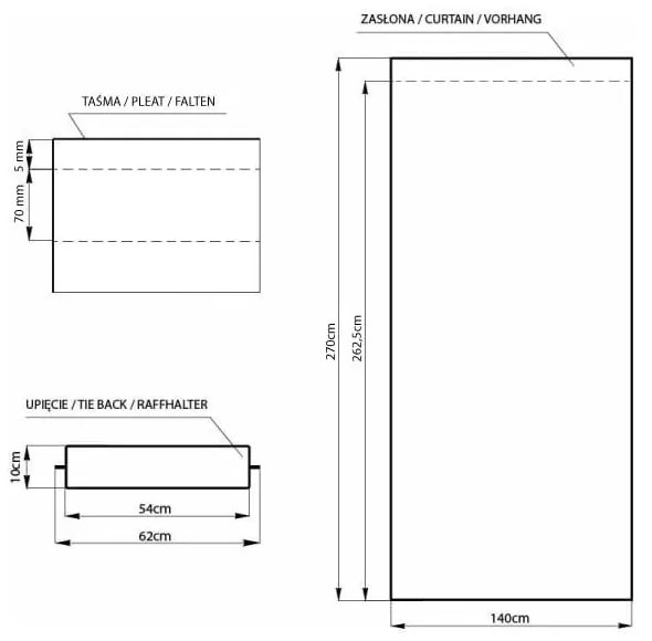 Szarobeżowa zasłona częściowo zaciemniająca (dimout) 140x270 cm Kierra – Restilo
