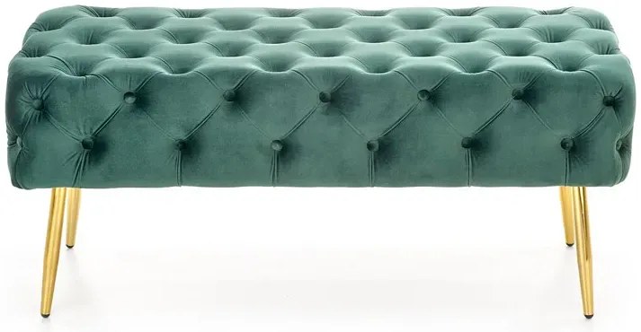 Zielone pikowane siedzisko w stylu glamour - Costro