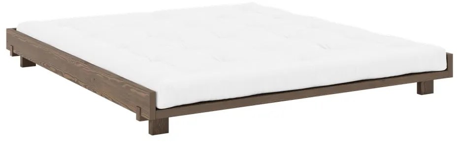 Brązowe łóżko dwuosobowe z litego drewna sosnowego ze stelażem 180x200 cm Social – Karup Design