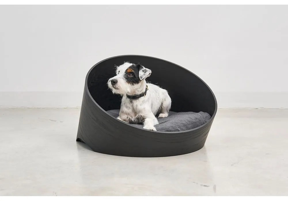 Czarne legowisko dla czworonoga 75x60 cm Covo Ash Black/Anthracite S – MiaCara