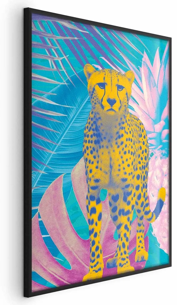 Plakat Egzotyczny Lampart 21x30 cm z ramą czarną bez marginesu ARTGEIST B