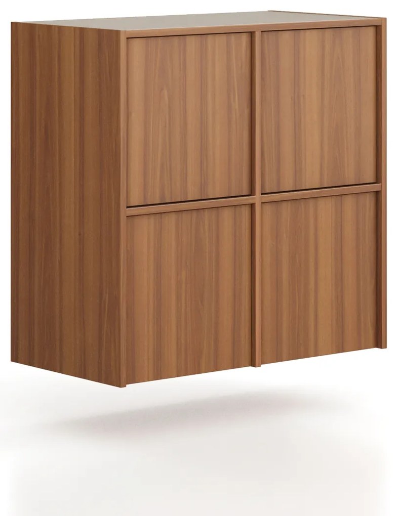 Nadstawka do szaf FRAME, 4x drzwi, 872 x 450 x 854 mm, zamek PUSH, orzech