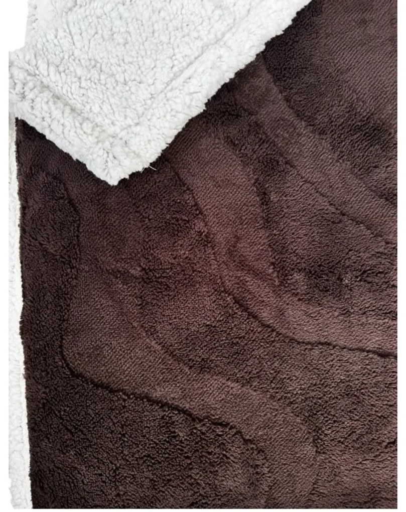 Luksusowy koc z baranka z mikropluszu NESTIVE ciemny brązowy Rozmiar: 150 x 200 cm