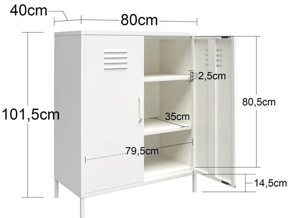 Zielona metalowa szafka 40x102x80 cm Mission District – Støraa