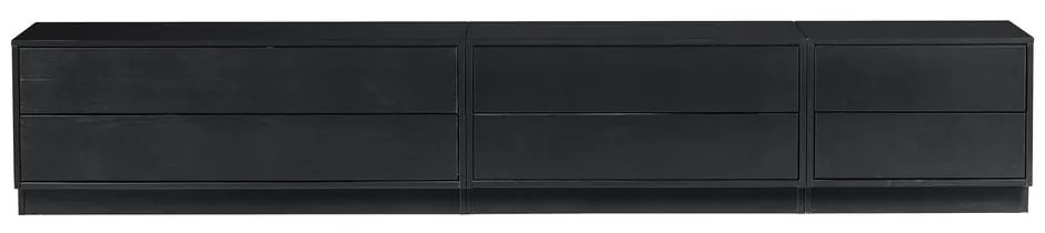 Czarna modułowa szafka pod TV z litego drewna sosnowego 100x40 cm Finca – WOOOD