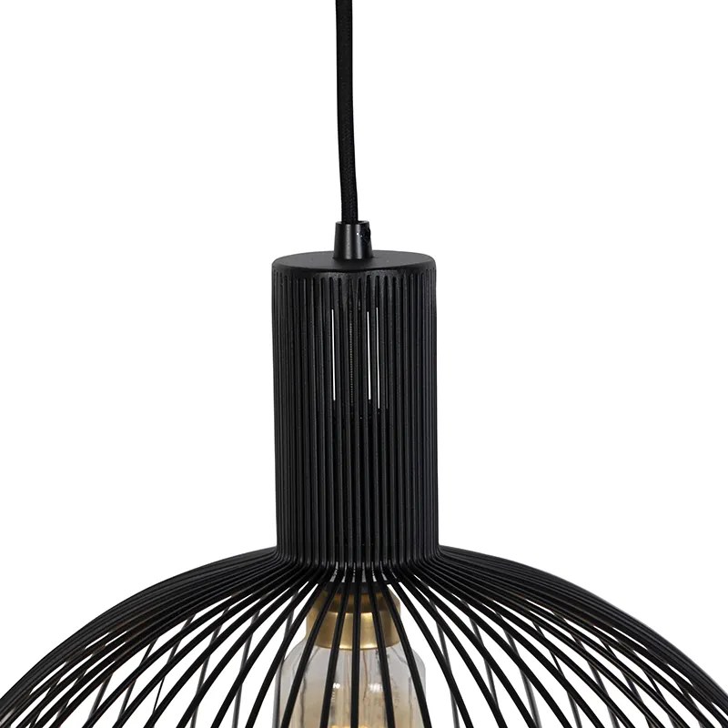 Designerska lampa wisząca czarna 40cm - Wire Dos Nowoczesny Oswietlenie wewnetrzne