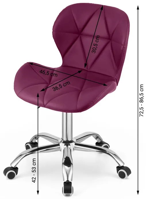Krzesło biurowe AVOLA z ekoskóry, bordowe