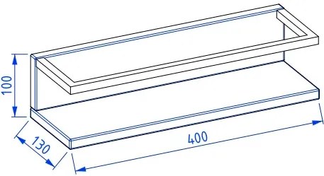 Półka z relingiem LOV 40 cm biały połysk KROFAM