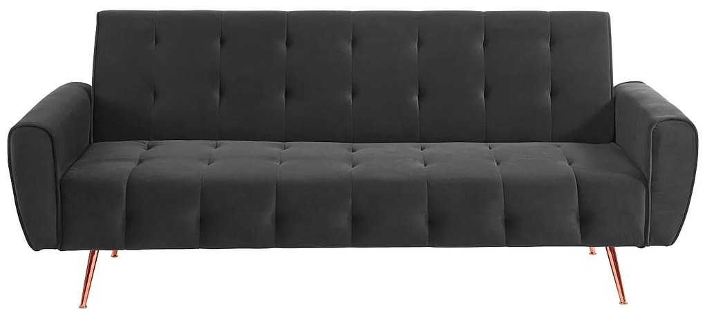 3-osobowa kanapa z funkcją spania rozkładana z weluru POLANI - Kolor antracytowy