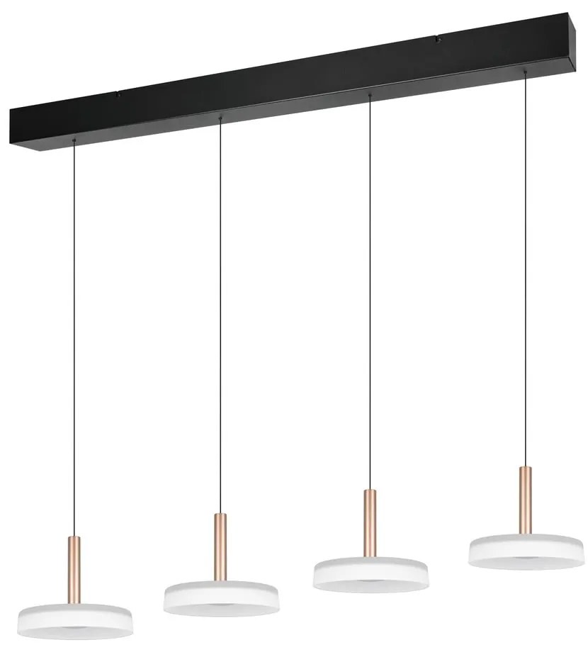 Lampa wisząca LED w czarno-biało-złotym kolorze ze ściemniaczem i szklanym kloszem Celeste – Trio