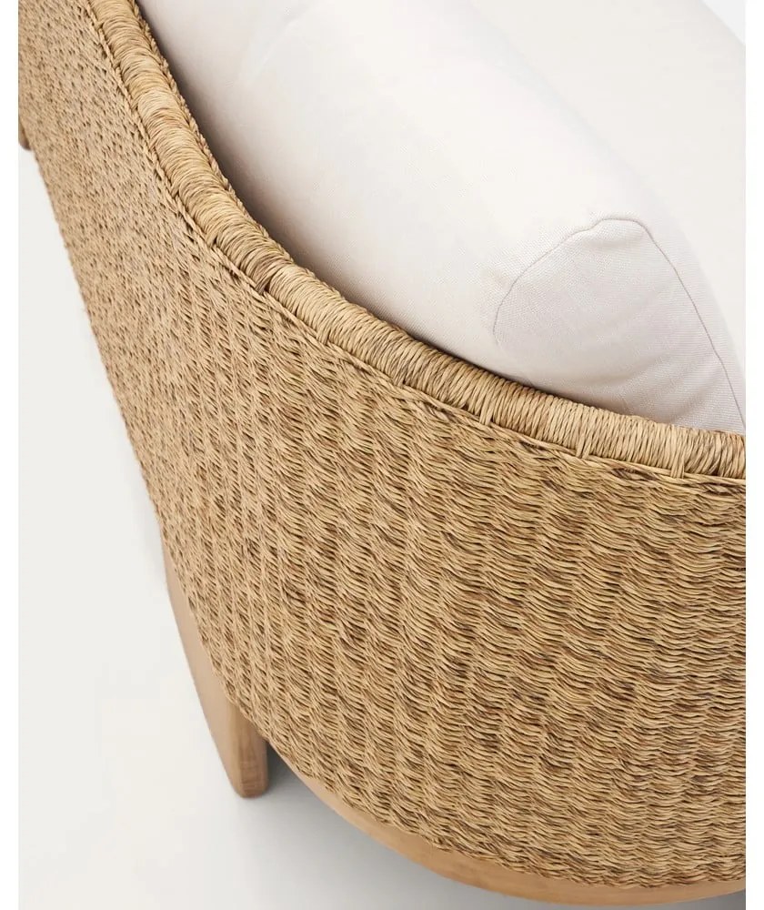 Beżowo-naturalny sofa ogrodowa z imitacji rattanu Xoriguer – Kave Home