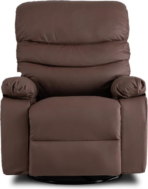 Fotel Masujący BRUCE Rozkładany Brązowy Ekoskóra Nowoczesny