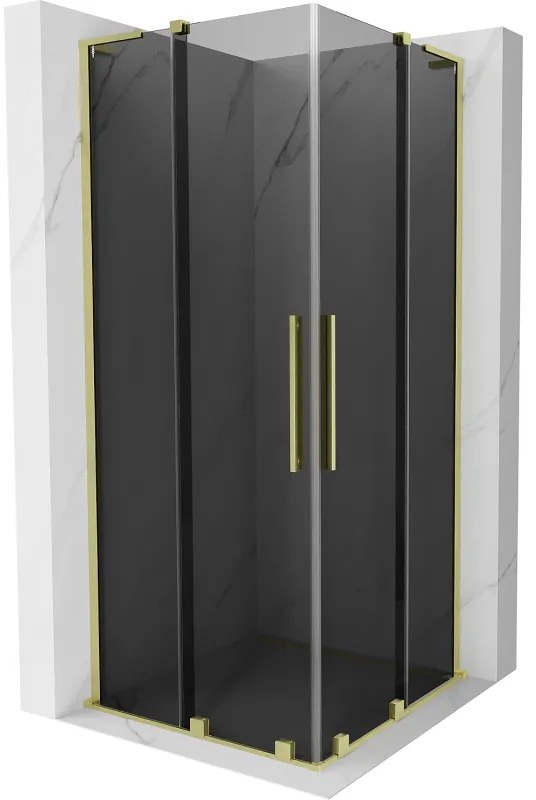 Mexen Velar L Duo kabina prysznicowa rozsuwana 80 x 80 cm, grafit, złota szczotkowana - 871-080-080-02-43-55