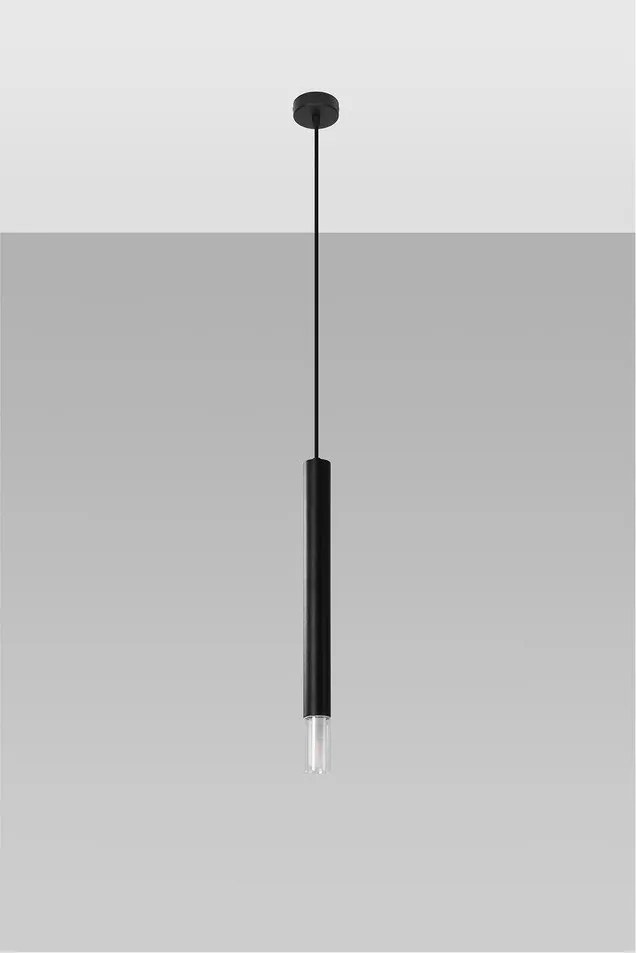 Czarna metalowa lampa wisząca ø 8 cm Vittoria – Sollux