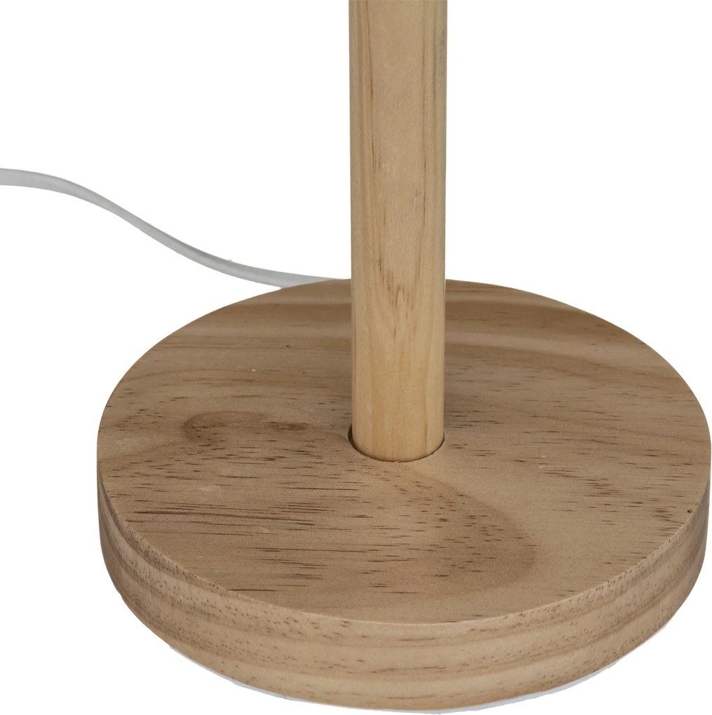 Lampa stołowa DELLA, drewniana podstawa, 42 cm