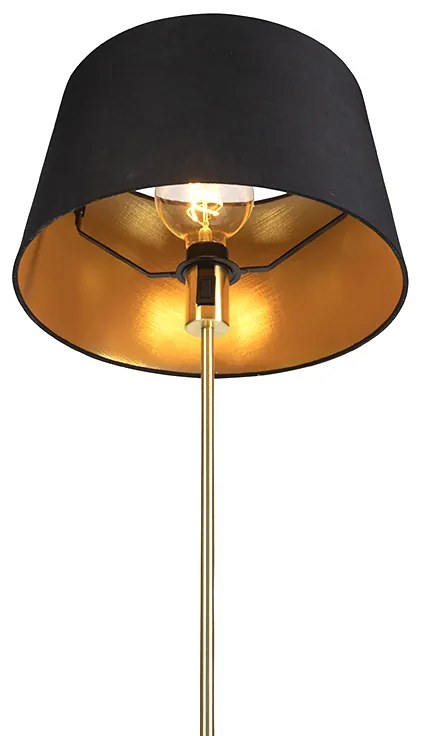 Lampa stojąca złota/mosiężna z czarnym kloszem 35 cm regulowana - Parte klasyczny/Antyczny Oswietlenie wewnetrzne