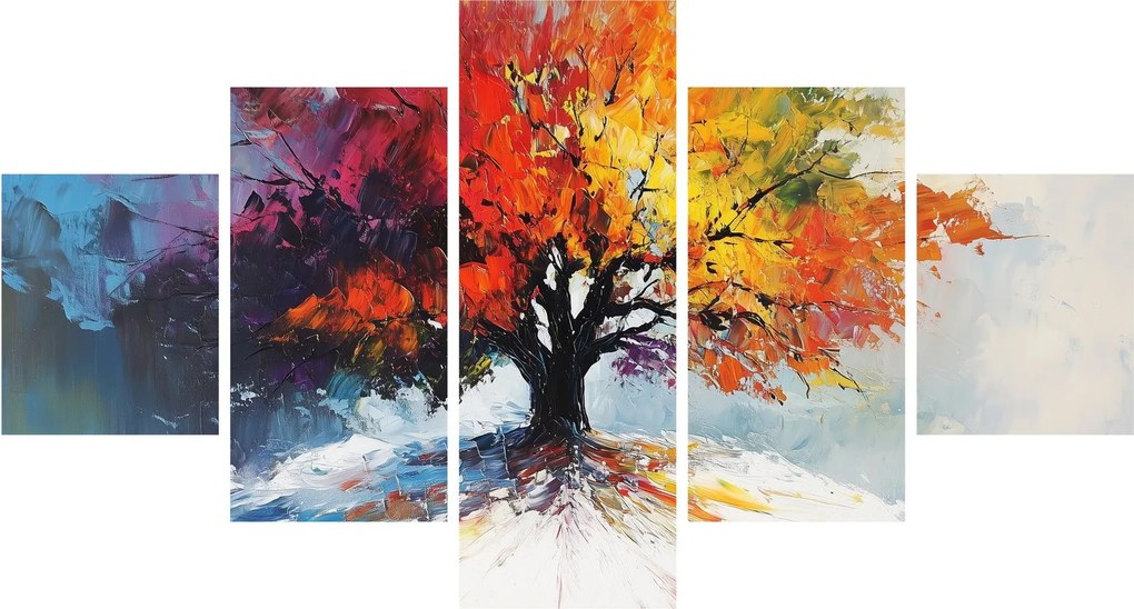 Obraz - Kolorowe drzewo (125x70 cm)