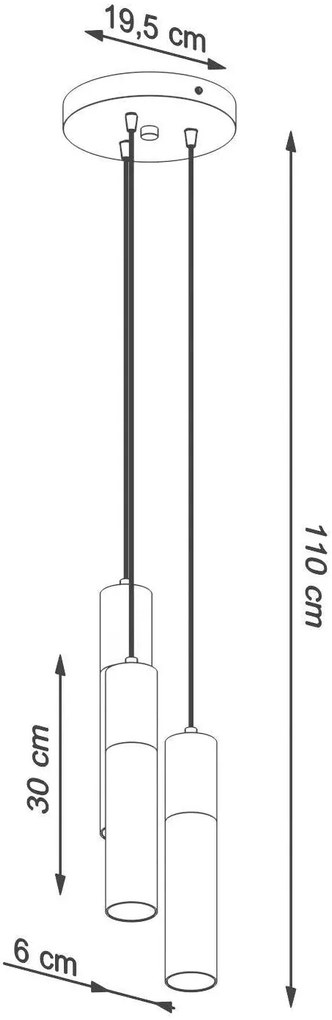 Czarna industrialna lampa wisząca tuba - S756 B1-N15
