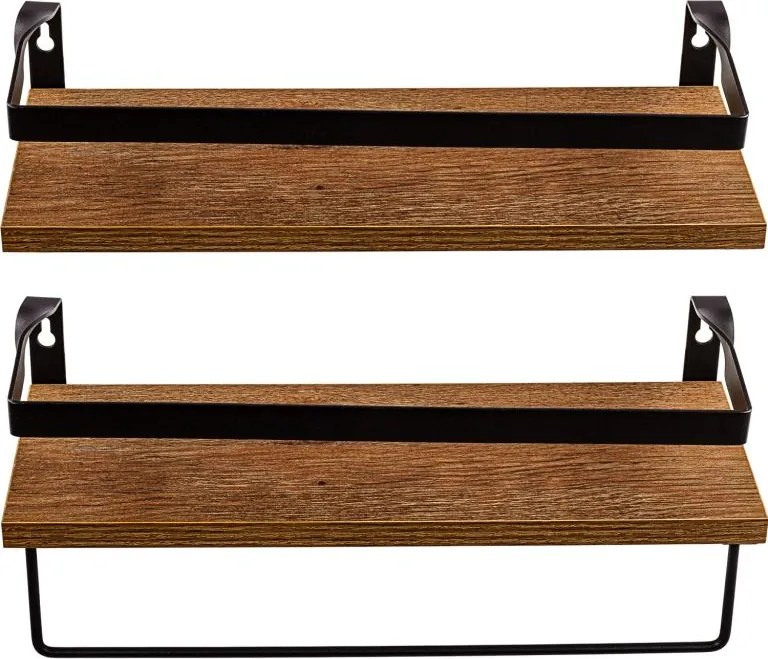 STILISTA Zestaw 2 półek ściennych Volato Duo, 40 cm, brązowe