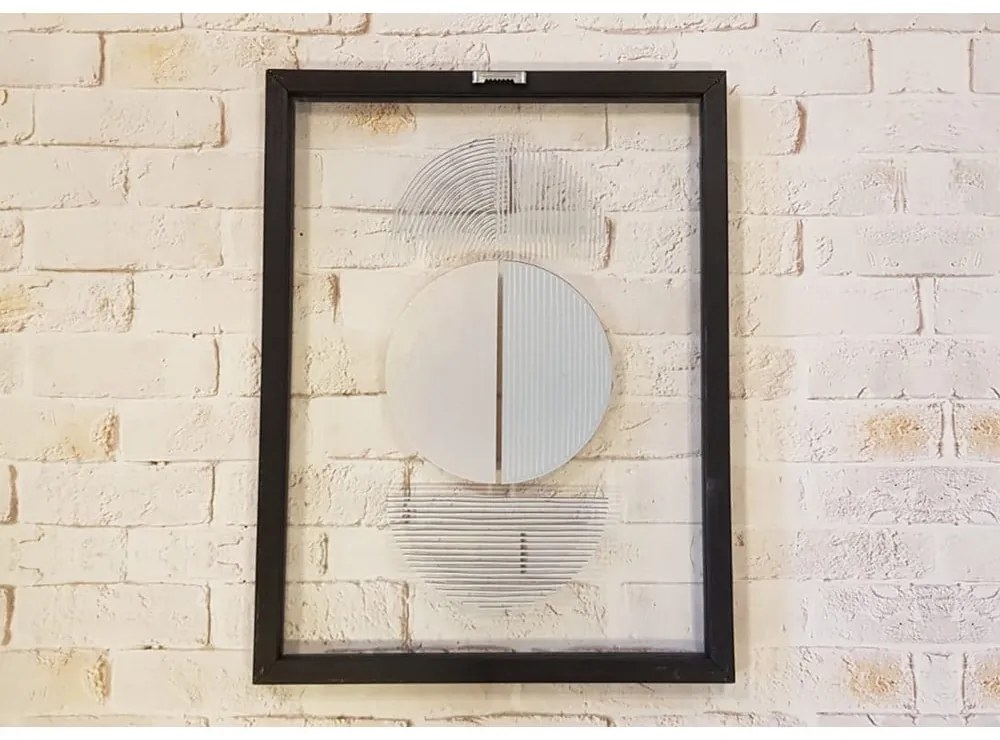 Szklany obraz w czarnej ramie Vavien Artwork Shapes II., 32x42 cm
