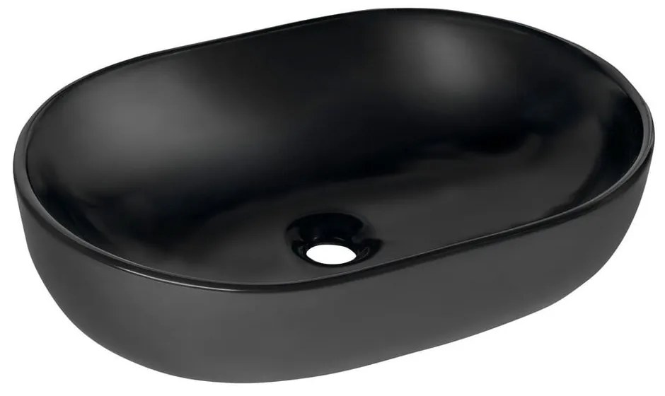 Czarna ceramiczna umywalka 60,5x42 cm Caleo – Sapho