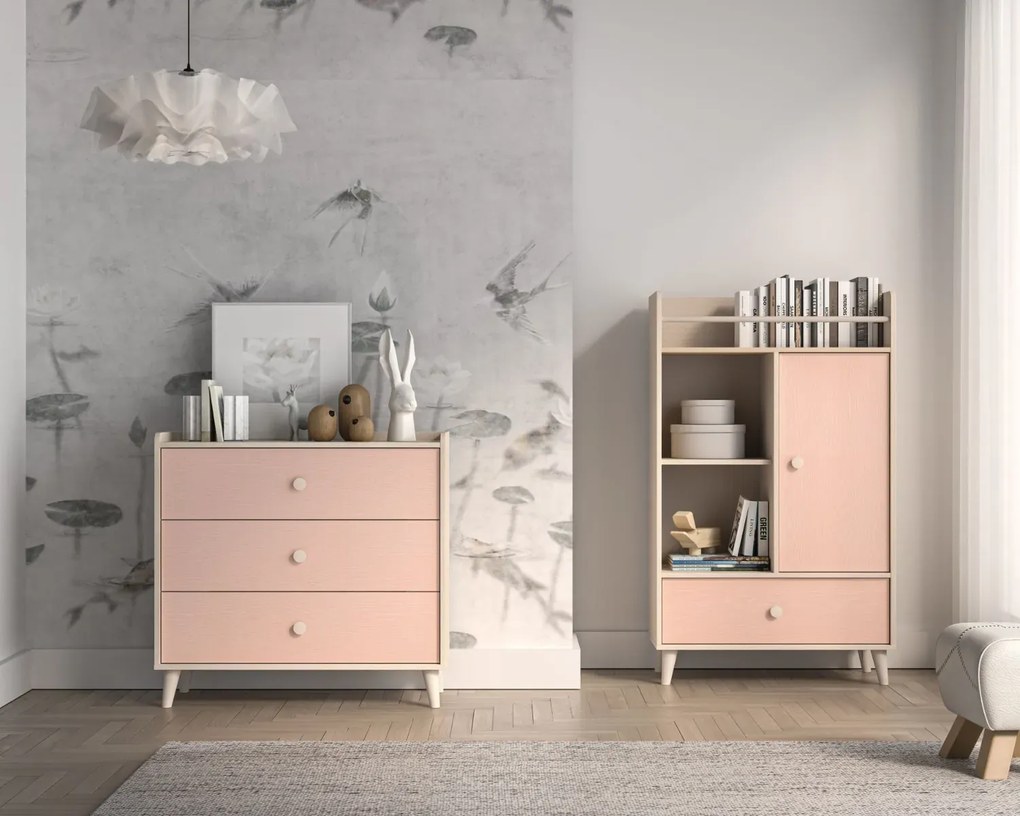 Komoda dziecięca MELLY 06 różowa ML MEBLE