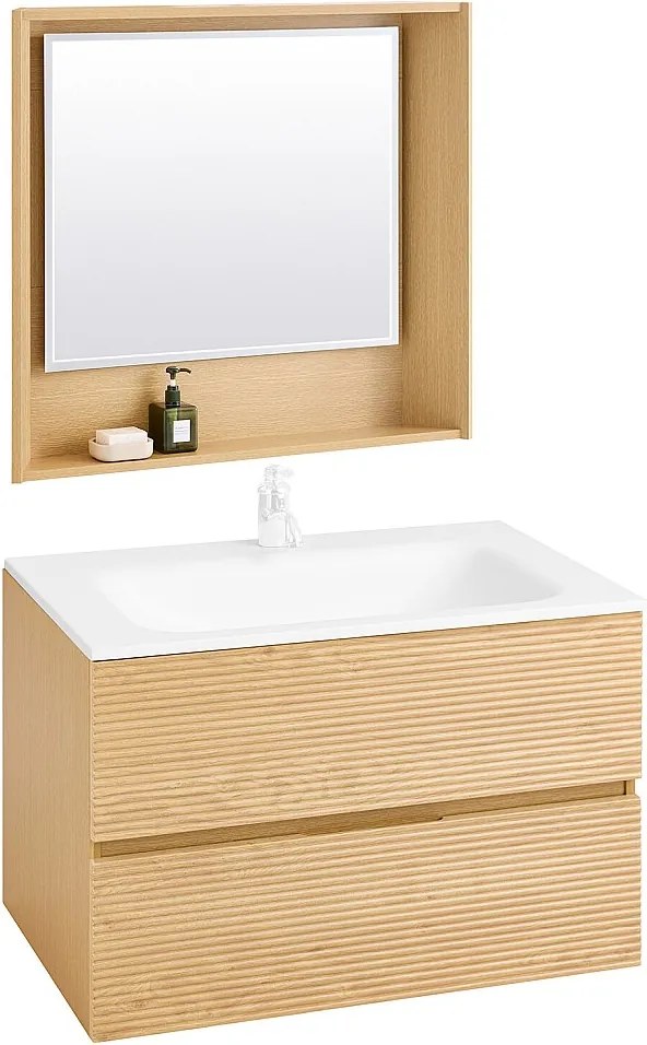 SoBuy Zestaw lustro + umywalka BZR198-N