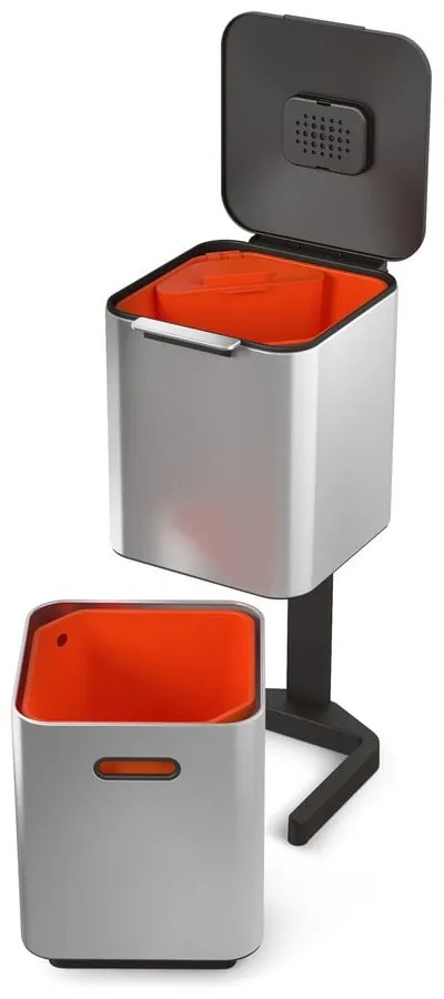 Stalowy kosz na śmieci do segregacji odpadów 40 l Totem Compact – Joseph Joseph